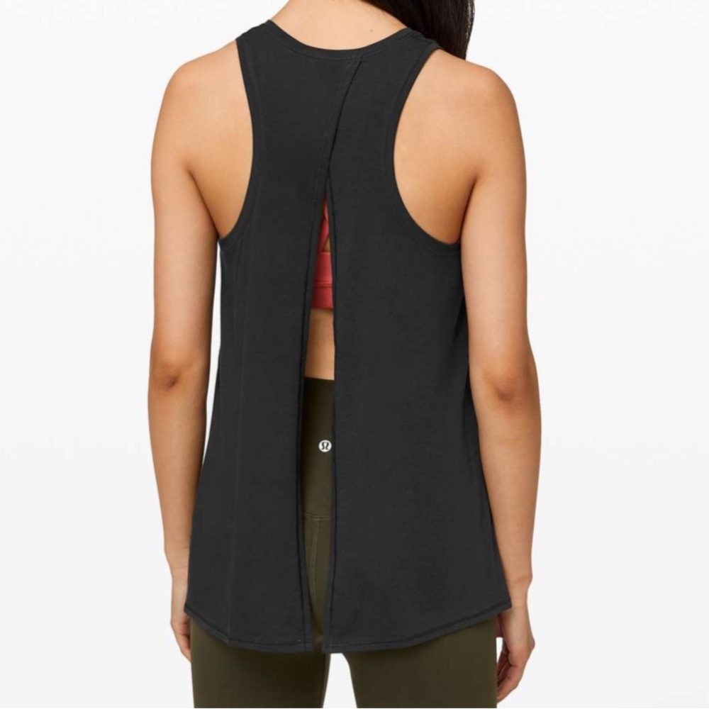 Lululemon All Tied Up Tank Top 4/XS/S Black Tie Back Yoga Shirt - Picture 6 of 13
